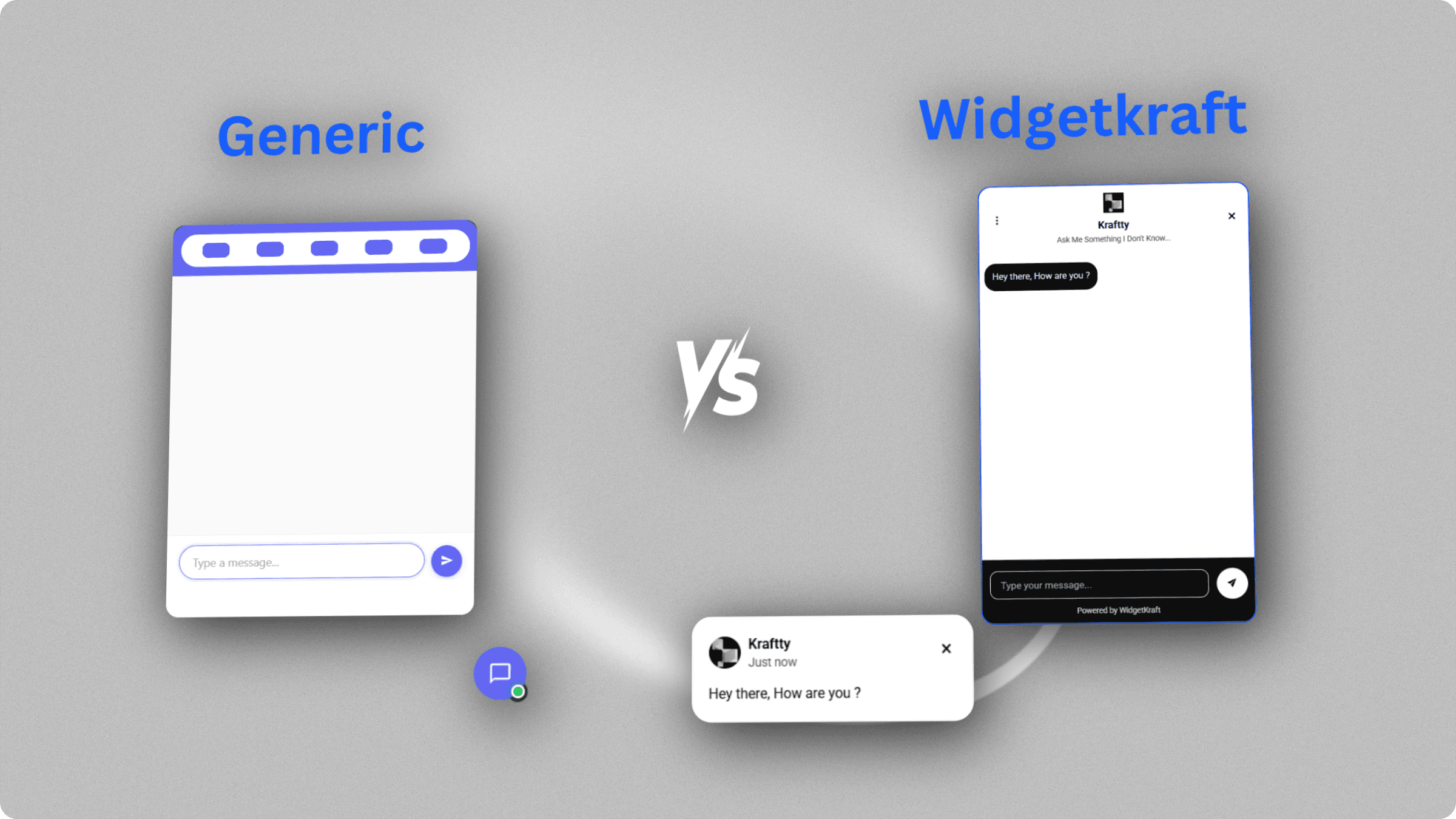 AI Chatbot customizer showing brand color controls, font options, and tone settings with live preview