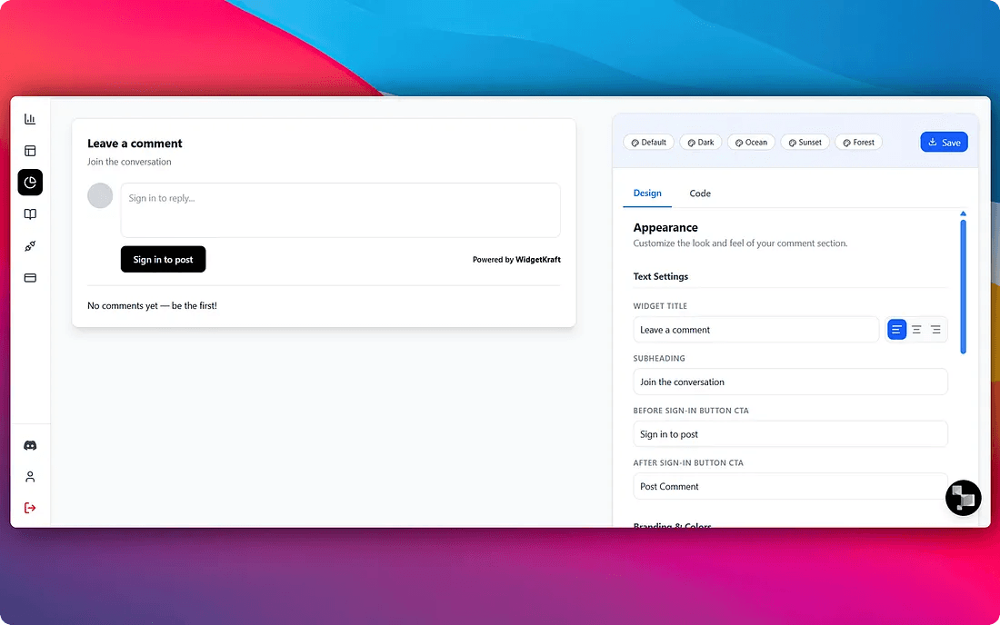 Customize the Comment Chaos to look like your brand