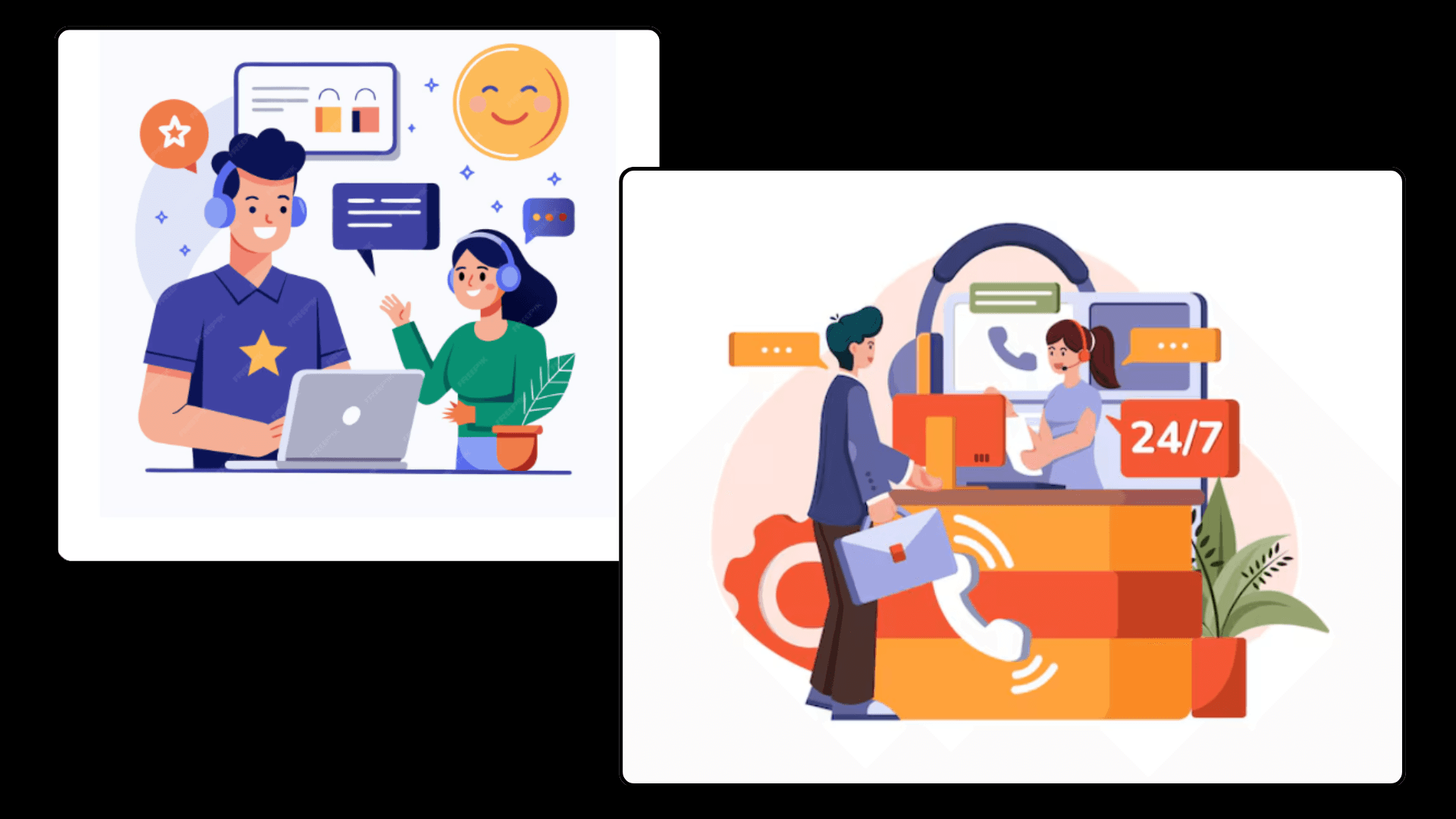 Customer support team responding to messages or chat support interface.