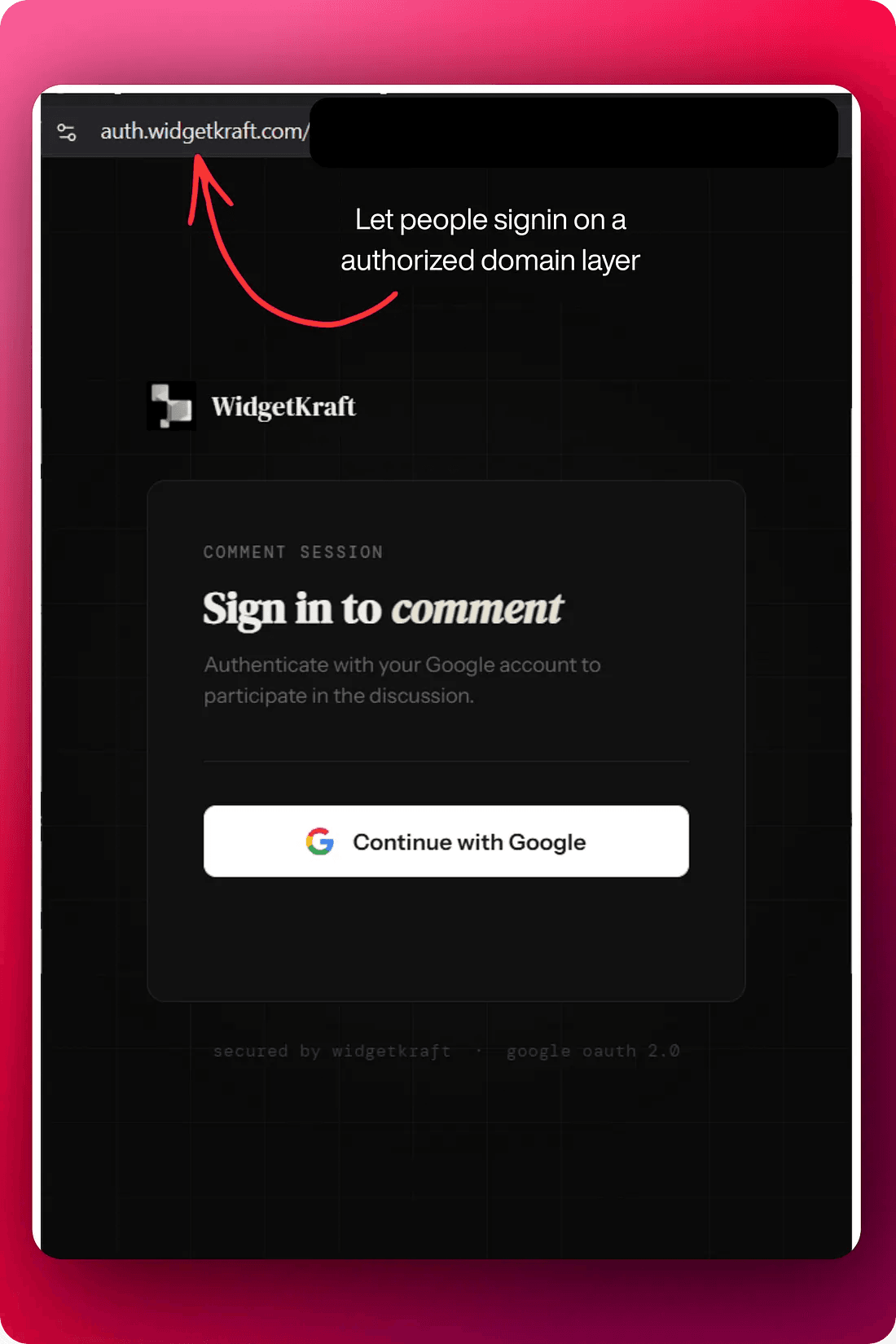 Firebase auth domain configuration - only your own domain whitelisted
