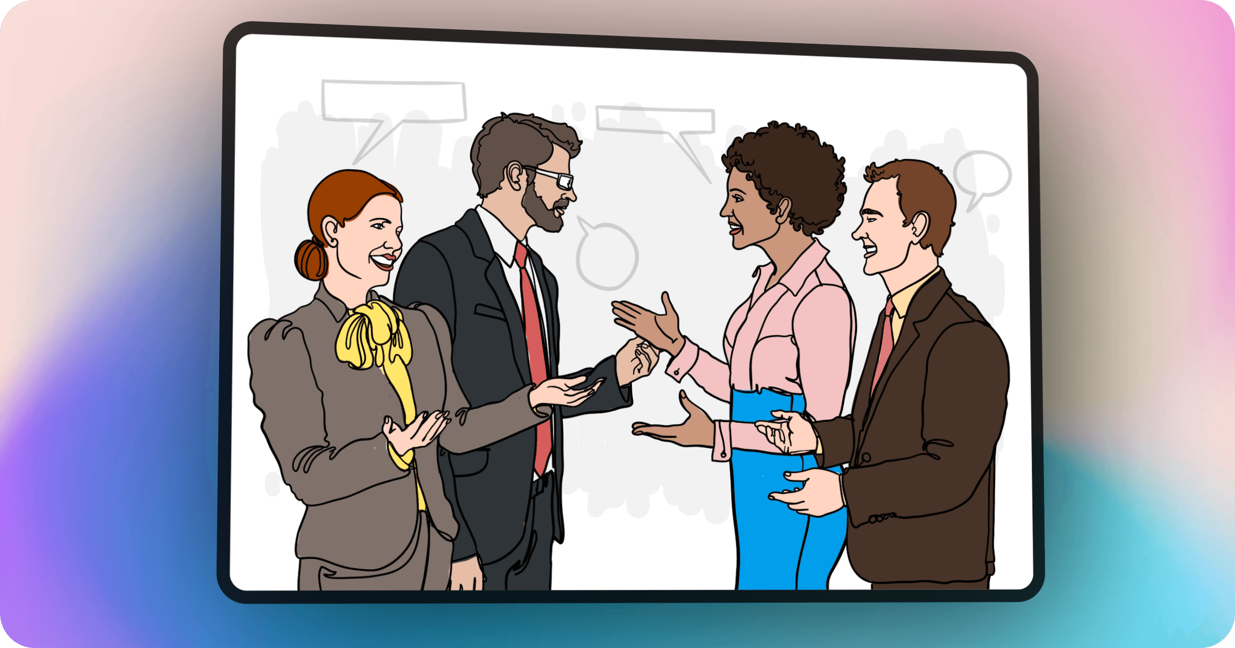 Illustration of conversations between founders and users